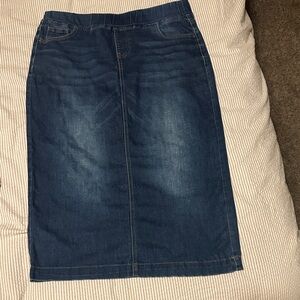 Classic Blue Denim Pencil Skirt